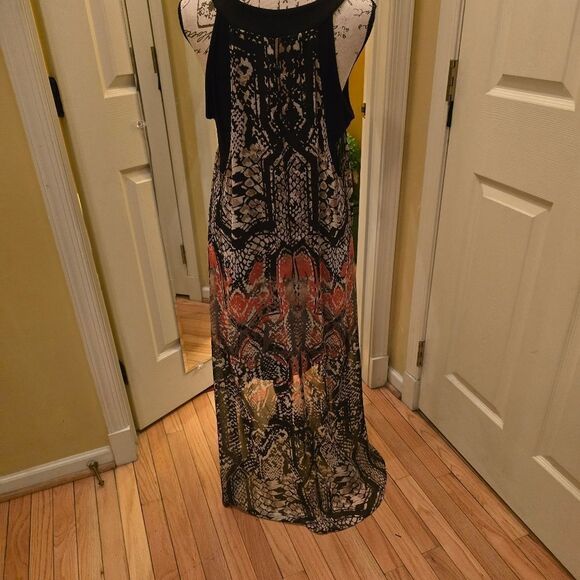 HI/LO PRINT DRESS W/ SHEATH UNDERNEATH - Picture 4 of 8